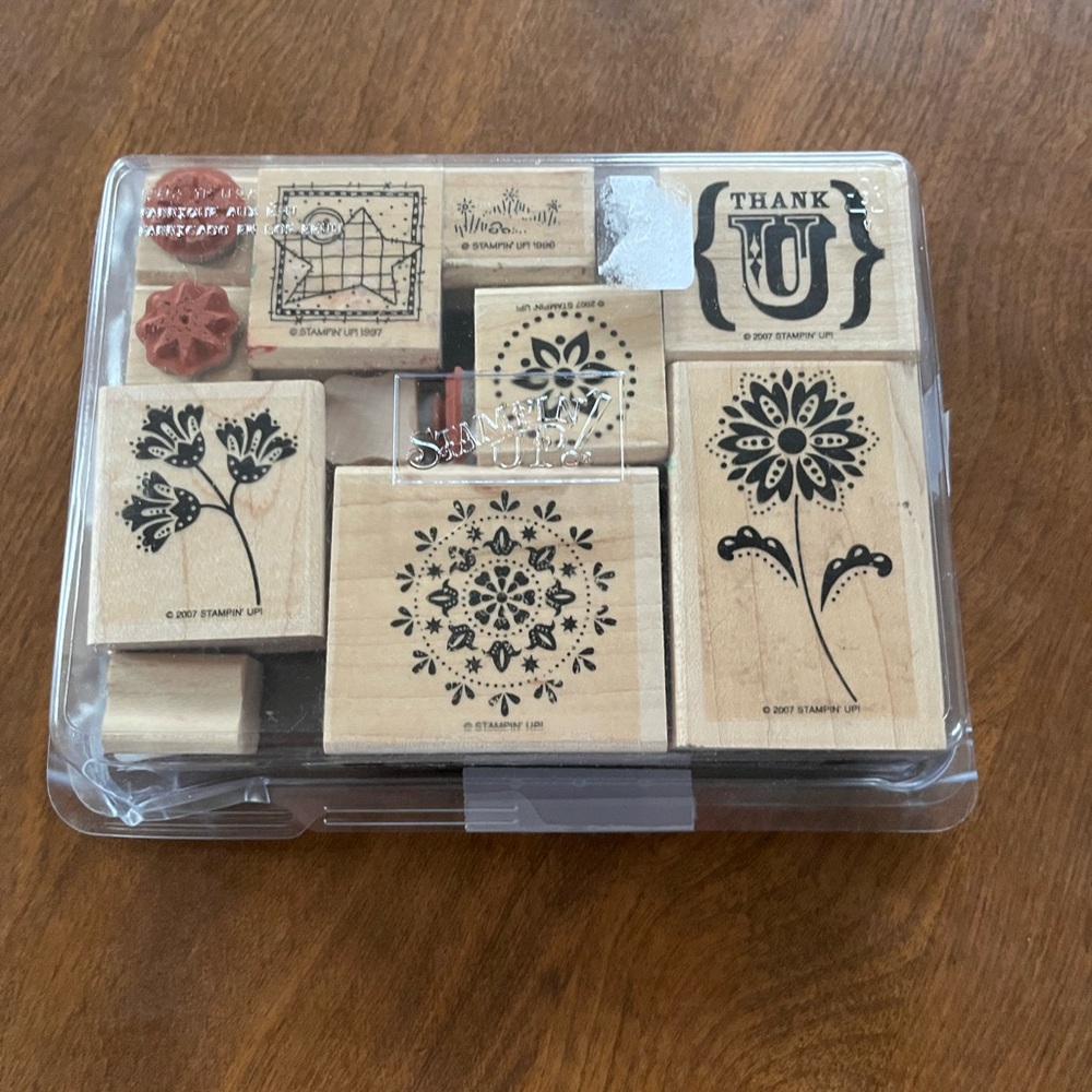 Stampin' Up! Floral and Thank You Wooden Stamp Collection